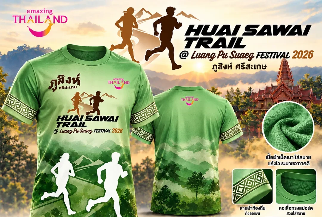 เสื้อวิ่งสีเขียว Huai Sawai Trail